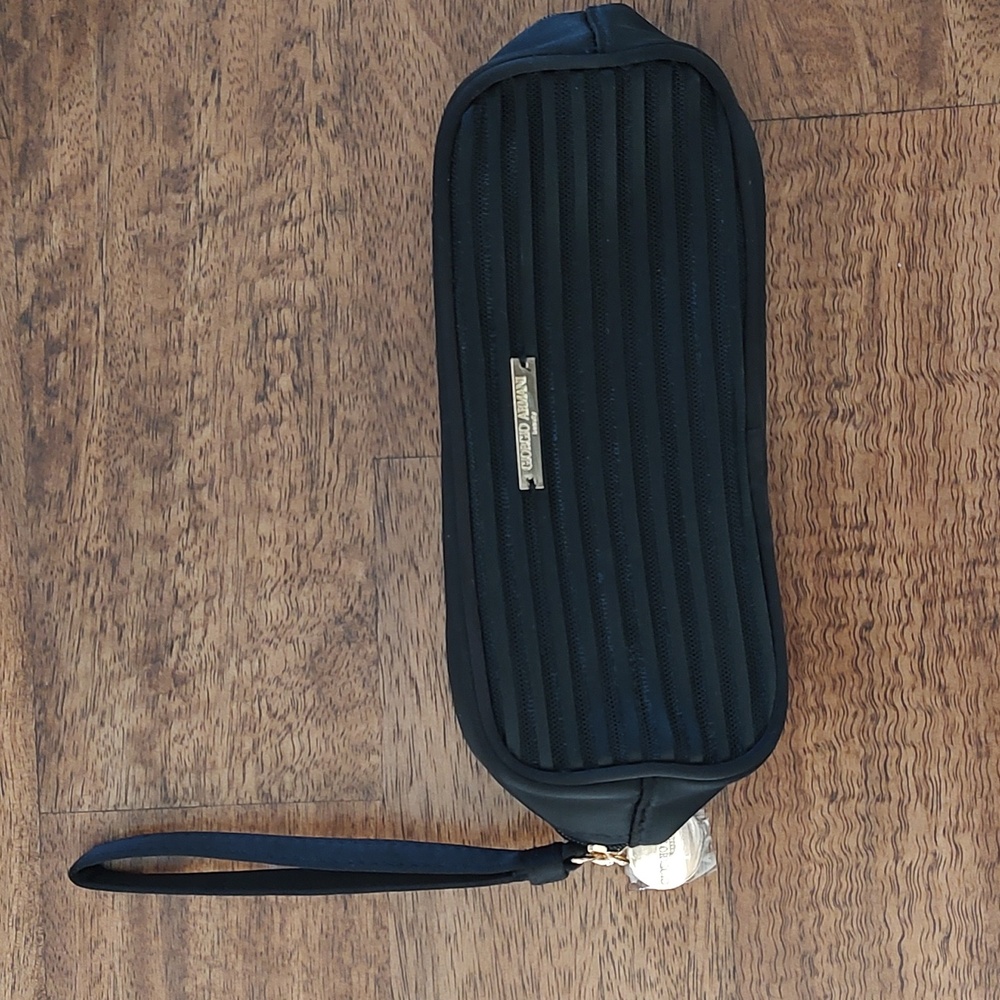 Giorgio Armani Beauty Pouch wristlet Black Gently used